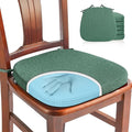 SINOSSO 6 Pack Memory Foam Chair Cushions for Dining Chairs, Friendly Woven Fabric 16" U-Shape Comfortable Kitchen Chair Pads, Removable Slip Resistant Seat Cushions (Set of 6, Green)