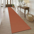 KOZYFLY Orange 2.5'x20' Runners Rugs for Hallway, Extra Long Washable Runner Rug, Woven Non Slip Kitchen Runner, Cotton Entryway Rug, Floor Carpet for Entry, Aisle, Hall, Burnt Orange/Tan
