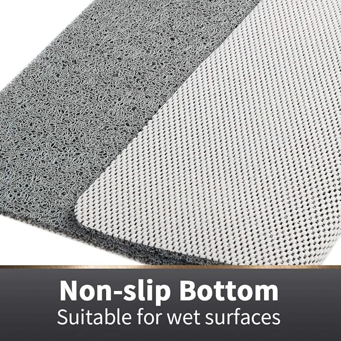 Asvin Soft Textured Bath, Shower, Tub Mat, 35x16 Inch, Phthalate Free, Non Slip Comfort Bathtub Mats with Drain, PVC Loofah Bathroom Mats for Wet Areas, Quick Drying