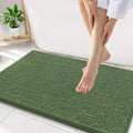 Smiry Luxury Chenille Bathroom Rugs 34x21, Extra Soft and Absorbent Shaggy Bath Mat, Machine Washable, Non-Slip Plush Carpet Runner for Tub, Shower, and Floor, Home Decor Accessories, Olive Green