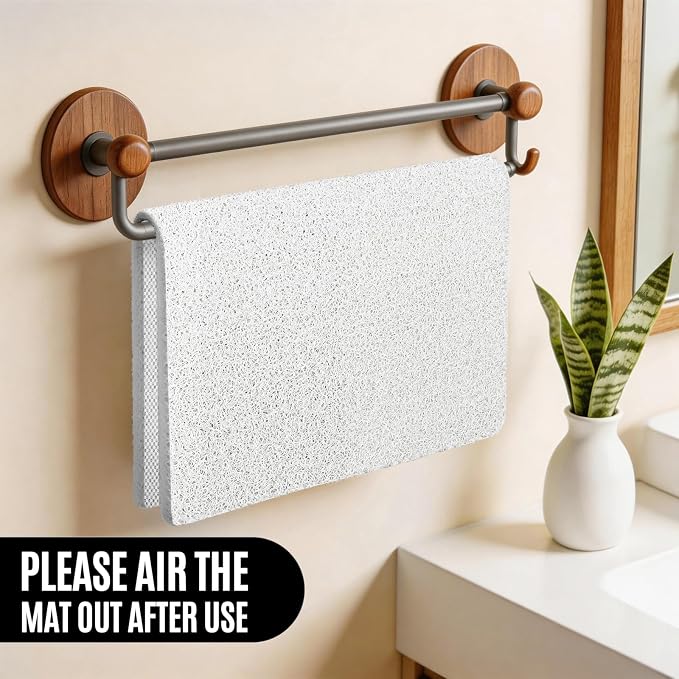 Joyhalo Shower Mat Bathtub Mat Non Slip, Bathmats Non Slip, Quick Drying Foot Scrubber Loofah Mats for Shower, Tub, Bathroom, Home, 32 * 24inch, White
