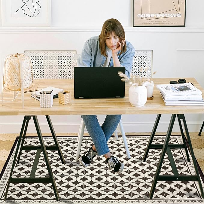 Office Chair Mat for Hardwood Floor, 60"x45" Easy Glide Computer Desk Mat Protector for Rolling Chair Under Desk Rug Nonslip Backing, Machine Wash, (Modern)