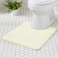 MINIDEAR Toilet Rugs 24x20 - U Shaped Cream Thick Memory Foam Contour Rugs,Ultra Soft & Plush Fluffy, Non-Slip, Quick Dry, Absorbent Washable Floor Microfiber Mat for Home Decor Accessories