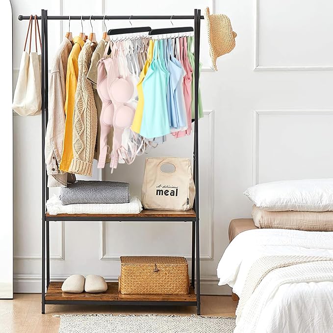 Bra Hanger for Closet, Tank Top Organizer 20 Hooks Capacity Foldable Wood Space Saving Hanger Closet Organizers and Storage for Dorm & Apartment for Tank Top, Hats, Scarf etc.