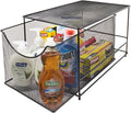 Sorbus® Cabinet Organizer Drawers— Mesh Storage Organizer with Pull Out Drawers—Ideal for Countertop, Cabinet, Pantry, Under the Sink, Desktop and More (Black Bottom Drawer)
