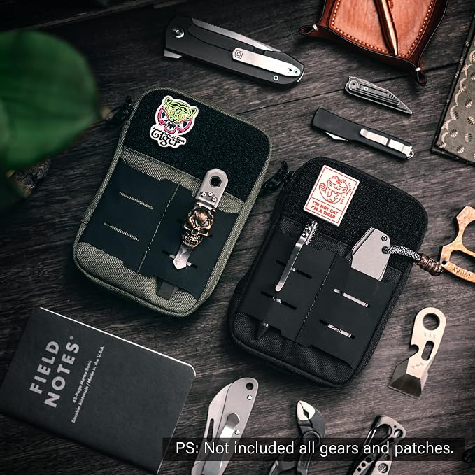 TACTICAL GEEK Block E2.0 EDC Compact Waist Pocket Pouch, Multi-Purpose Molle EDC Pouch Gadget Organizer, Multi-Purpose Molle Tool Pouch for Multitools, Nylon Daily Utility Tool Organizer Bag Black