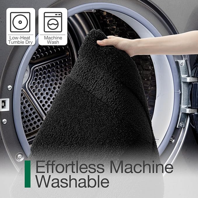 LUMI Ultra Soft Bathroom Rugs Non Slip with Rubber Backing, Absorbent Washable Bath Mat Quick Dry, Upgraded Premium Microfiber Plush Carpet for Bathtub and Shower Floor, Black, 20x32
