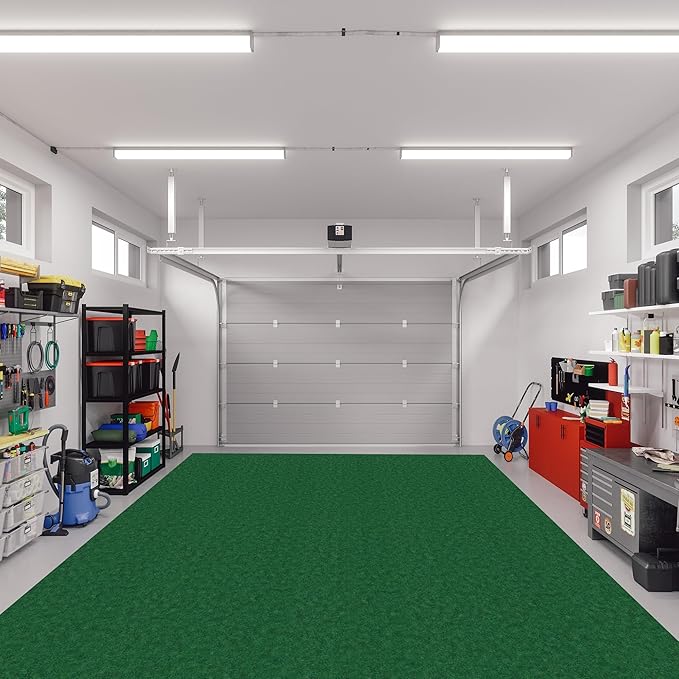 Ottomanson 6'6" x 15' Hallway Runner - Extra Durable Non-Slip Rug Mat for Indoor & Outdoor Use - Ideal for Kitchen, Entryway & Garage - High-Traffic Carpet, Green