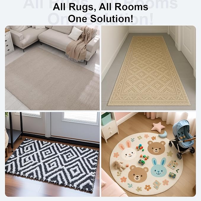 Home Techpro 8 PCS Gripper for Rug for Hardwood Floors, Reusable Under Rug Carpet Tape, Rug Anti Slip Grips for Area Rugs,Non Slip Rug Pads