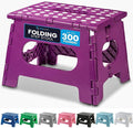 Handy Laundry Folding Lightweight Step Stool - Sturdy Enough to Support Adults - Opens Easy with One Flip - Great for Kitchen, Bathroom or Bedroom (Purple - 9 Inch)