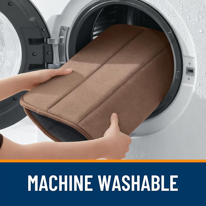 OLANLY Memory Foam Bath Mat 70x46, Super Soft Absorbent Bathroom Rugs, Quick Dry, Machine Washable Shower Floor Rugs, Bathmat Carpet, Bathroom Home Decor Accessories, Mocha