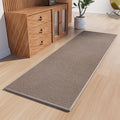 AREDO Runner Rug with Non Slip Rubber Backing, Washable Soft Floor Carpet for Kitchen, Hallway, Entryway Indoor, Bedroom, Laundry, Low Pile Area Rugs, Solid color with Pointillism style, 2*8 ft BROWN