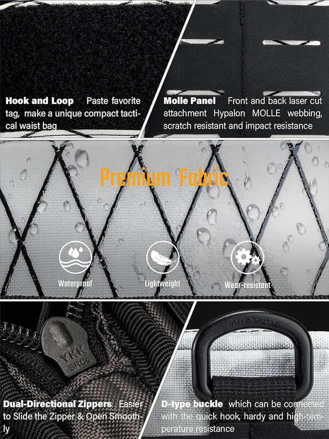 TACTICAL GEEK Block E2.0 EDC Compact Waist Pocket Pouch, Multi-Purpose Molle EDC Pouch Gadget Organizer, Multi-Purpose Molle Tool Pouch for Multitools, Nylon Daily Utility Tool Organizer Bag White