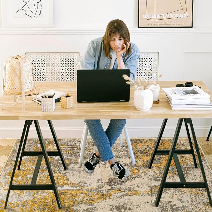 Office Chair Mat for Hardwood Floor, 48"x36" Easy Glide Computer Chair Mat Protector for Rolling Chair Under Desk Rug Nonslip Backing, Machine Wash
