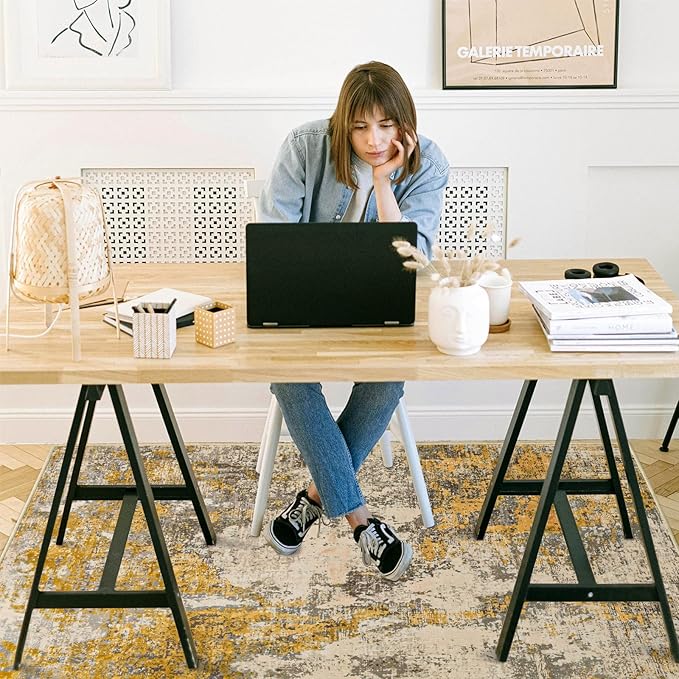 Office Chair Mat for Hardwood Floor, 60"x45" Easy Glide Computer Chair Mat Protector for Rolling Chair Under Desk Rug Nonslip Backing, Machine Wash