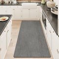 Mecko Bath Mat, Ultra Absorbent Quick Dry Bathroom Floor Mats-Rubber Non-Slip Thin Bathroom Rug Fit Under Door, Faux Suede Surface Shower Rug for Bathtub, Sink, Shower Room(Grey,24"x48")