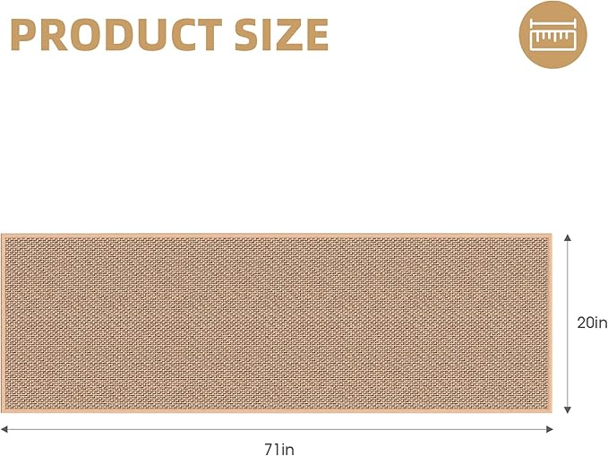 Kitchen Mats for Floor - Kitchen Rugs Non Slip Washable 20"x71", Beige