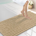 Smiry Bathroom Rugs Mat 47x24, Extra Soft Absorbent Chenille Bath Rugs, Non Slip Rubber Backing Machine Washable Quick Dry Bath Mats for Bathroom Floor, Tub, Shower, Home Decor Accessories, Beige
