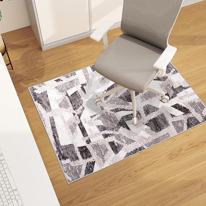 Office Chair Mat for Hardwood Floor, 48"x36" Easy Glide Computer Desk Mat Protector for Rolling Chair Under Desk Rug Nonslip Backing, Machine Wash (Modern)