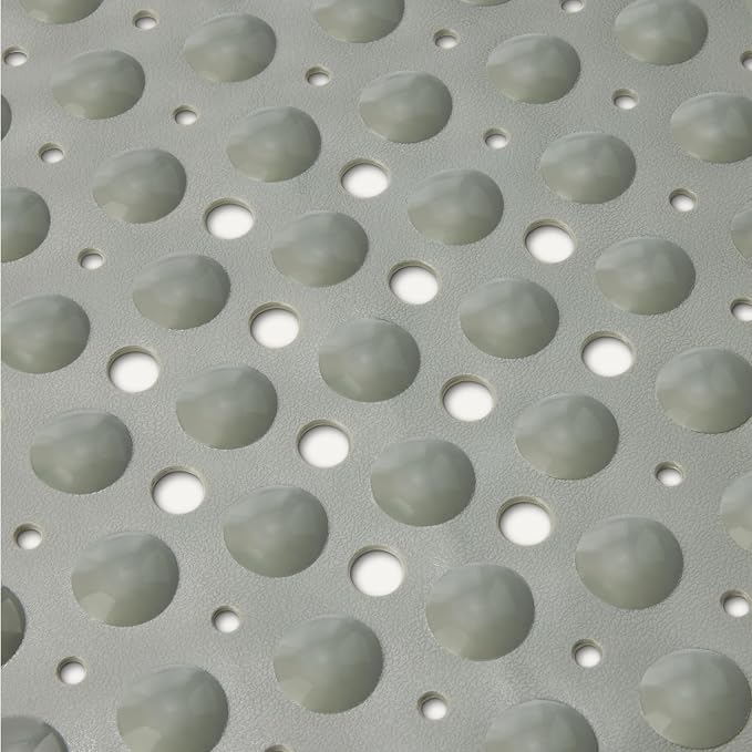 Amazon Basics Non-Slip Bath Mat with Suction Cups for Tub and Shower, Easy to Clean, 40" x 16", Grey