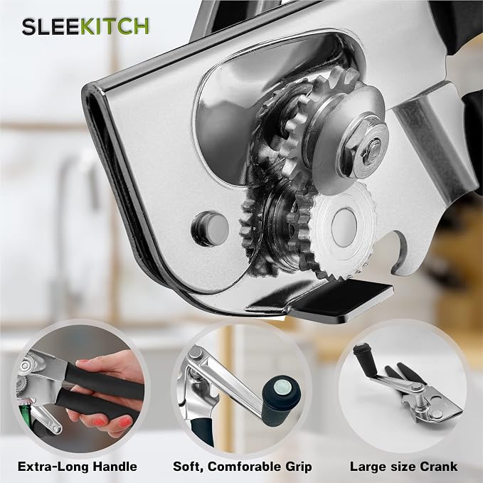 Commercial Can Opener Heavy Duty Manual Hand Crank for Large Cans | Hand Crank, Large Handheld for Big Cans, Swing Grip Design, Comfortable Easy Crank Handle