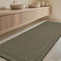 IM HOME Extra Large Waffle Bath Mat, 5'x2' Greyish Green, Boho Bathroom Rugs Absorbent Non Slip, Ultra Soft Bathroom Mat, Machine Washable Knit Bath Rugs with Border for Bathroom, Bedroom, Kitchen