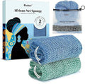 CORATED African Net Sponge with Knots Authentic, Shower Loofah Exfoliating Bath Sponge, Body Scrubber for Women Daily Use Body Care, Travel Portable Bath Accessories for Bathroom