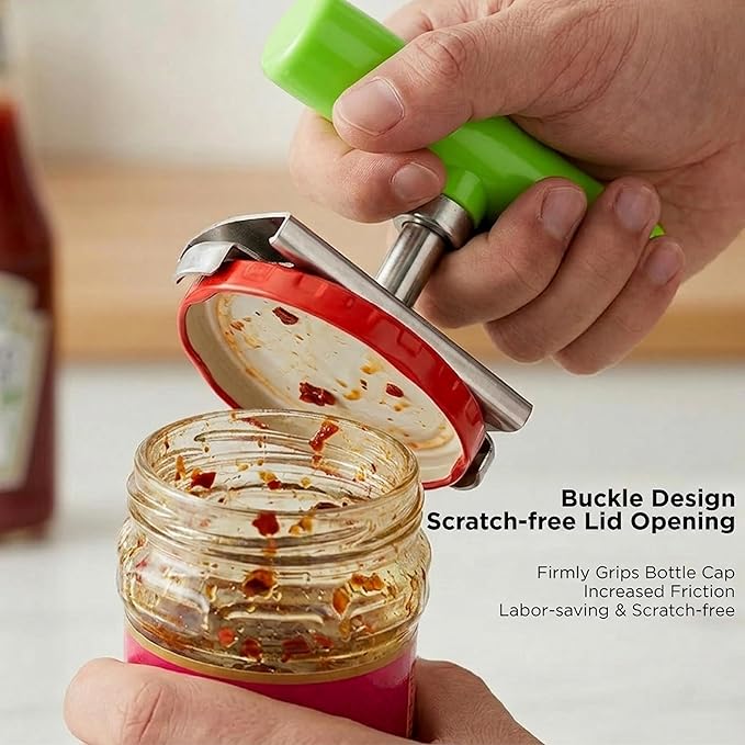 2Pcs Adjustable Jar Opener, Stainless Steel Labor-Saving Can Opener for Weak Hands Seniors, Universal Bottle Lid Gripper Tool for All Size Jars & Bottles