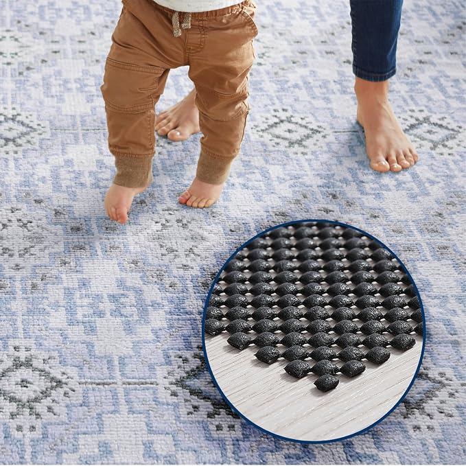 Veken 5x7 Ft Rug Pad Gripper for Hardwood Floors, Non Slip Black Rug Pads for Area Rugs, Thick Rug Grippers for Tile Floors, Under Carpet Anti Skid Mat, Keep Your Rugs Safe and in Place