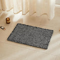 TYUU Black and White Bathroom Rugs, Waffle Bath Mat Non Slip Washable Super Absorbent Quick Dry Boho Farmhouse Bathroom Decor, 24"x16" Black and White