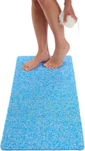 Non Slip Bathtub Mat Shower Mat for Tub - Loofah Bath Mats for Bathroom - 40x16 Bathtub Floor Mat - Textured Anti Slip Bath Mat Without Suction Cups - Secure Mat for Wet Areas (40x16 Aqua Blue)