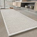 PADOOR-Bath Mat Runner-Super Absorbent Chenille Bathroom Mats-Rubber Backed Bath Mats for Bathroom Non Slip, Easy Clean Bathroom Runner Rugs Front of Bathtub,Shower Room,Sink-17×59, Beige&Cream