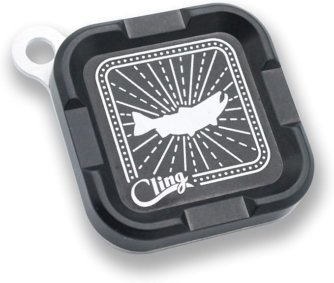 Cling Fishing Products Mag Grab® Mini – Compact Magnetic Fly Holder/Fly Patch & Organizer for Fly Fishing Vest, hat, Waders and Fishing Packs (Center of Attention, Black)