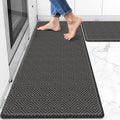 Mattitude Kitchen Mat 2PCS Kitchen Rugs Cushioned Anti-Fatigue Rug Waterproof Standing Desk Mat Kitchen Mats for Floor Kitchen Rug Set for Kitchen, Sink, Office 17.3"×30"+17.3"×47" Dark Grey