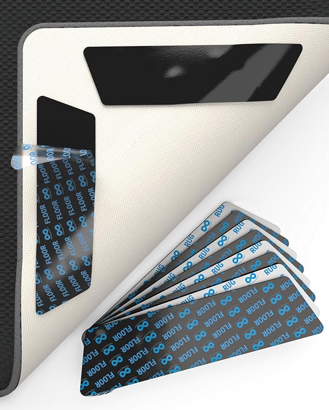 Everlasting Comfort Area Rug Gripper for Hardwood Floors - No Damage Non Slip Rug Pads, Floor to Carpet Tape for Holding Rugs in Place, Washable and Reusable, Double Sided Anti Slip Tape - 16 Pack