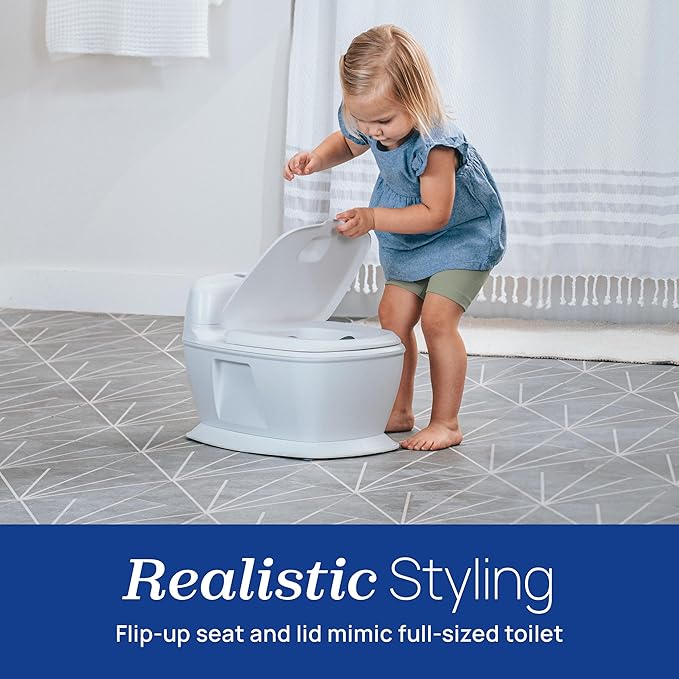 Chicco Toddler Training Toilet with Flip-Up Seat and Lid, Easy-Clean Surfaces, Adjustable Soft-Flex Spray Shield, Flashing Lights and Flushing Sounds, For children up to 60 lbs.