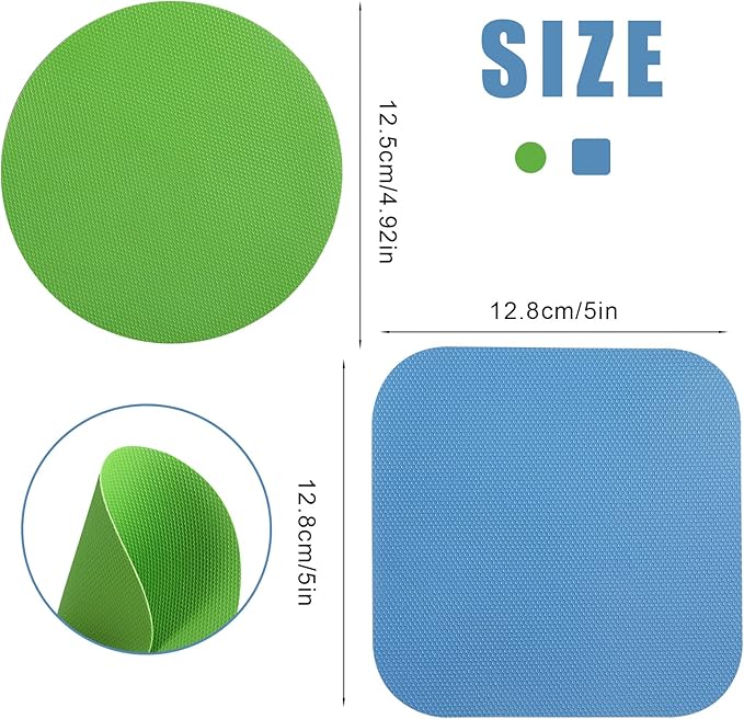 LUTER 4pcs Jar Opener, Rubber, Multi-function Silicone Bottle Opener for Seniors with Weak Hands Lid Cap Gripper Pads Kitchen Coasters Gadgets(Light Blue, Green)