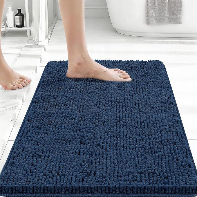 Bcoimo Bathroom Rugs 24x17, Bath Mats for Bathroom Non Slip with Rubber Backing,High Absorbent Microfiber Bath Rugs Quick Drying, Machine Washable, Durable Decor