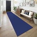 KOZYFLY Cotton 2.5'x14' Runners Rugs for Hallway, Long Washable Runner Rug, Woven Non Slip Kitchen Runner, Flatweave Entryway Rug, Floor Carpet for Entry, Aisle, Hall, Royal Blue/Navy