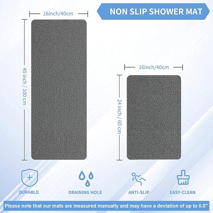 Hargiis Non Slip Bathtub Mat,Anti Slip Shower Mat,Fast Drying Bath Tub Mats,Foot Scrubber Mat,Anti Slip Mat for Tub,Floor,Bathroom,Home,Kitchen,Hotel