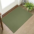 KOZYFLY Indoor Door Mat 2x3 ft Small Area Rugs Washable Front Door Mat Non Slip Rubber Backed Entryway Rug Cotton Entrance Doormat for Front Porch Kitchen Bedroom, Olive Green/Earthy Green