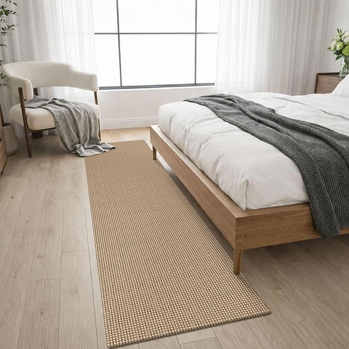 KOZYFLY Boho Runners for Hallways 2x8 ft Washable Kitchen Runner Non Slip Rubber Backed Hall Runners Cotton Entryway Runner Rugs for Indoor Backdoor Bedroom Kitchen, Orange Beige/Tan/Brown
