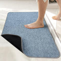 Bosap Bath Mat,Ultra Thin Bathroom Runner Rugs,Large Bath Mats for Bathroom,Quick Dry,Non-Slip,Machine Washable,Low Pile,Bath Rug,Shower Outside,Sink,Home Decor Accessories.Blue,1'5"x2'11"（17x35inch）