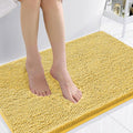 Smiry Luxury Chenille Bathroom Rugs 36x24, Extra Soft and Absorbent Shaggy Bath Mat, Machine Washable, Non-Slip Plush Carpet Runner for Tub, Shower, and Floor, Home Decor Accessories, Yellow