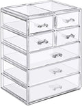 Sorbus Acrylic Makeup Organizer Set, 7-Drawer Vanity & Countertop Cosmetic Storage with Small & Wide Drawers, Clear Makeup Storage for Brushes, Lipsticks, Jewelry – Holiday Gift for Women & Teens