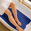 LUX Décor Non-Slip Bathtub Mat, Extra Large 40x16 Inches – Anti-Slip Safety Shower Mat with Suction Cups & Drain Holes – Machine Washable Bath Mat – Navy