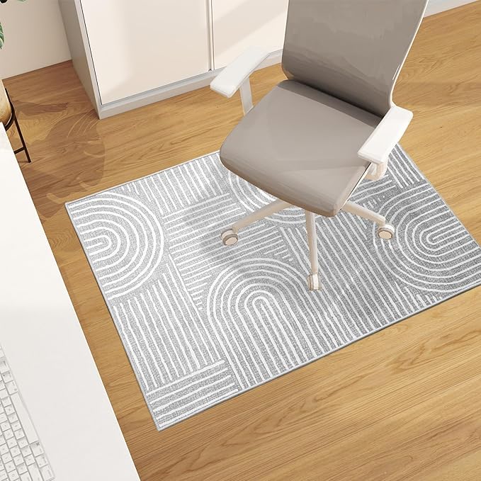Office Chair Mat for Hardwood Floor, 48"x36" Easy Glide Computer Desk Mat Protector for Rolling Chair Under Desk Rug Nonslip Backing, Machine Wash (Modern)
