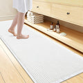 Smiry Waffle Bath Mat 72x24, Extra Soft Absorbent Bathroom Rugs, Non Slip Machine Washable Quick Dry Bath Rugs for Bathroom Floor, Tub, Shower, Home Decor Accessories, White