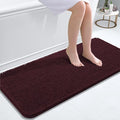 OLANLY Bathroom Runner Rugs 47x20, Soft Absorbent Chenille Bath Rugs, Rubber Backing Quick Dry, Machine Washable Long Bath Mats for Bathroom Floor, Tub and Shower, Home Decor Accessories, Black Cherry