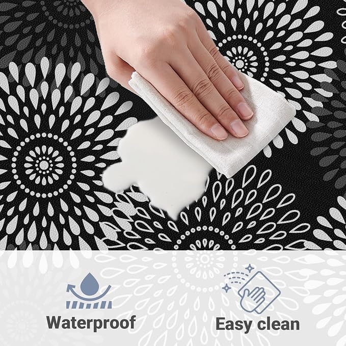LuxStep Kitchen Mat Waterproof Kitchen Rugs for Floor Cushioned Anti-Fatigue Mat Non-Slip Standing Desk Mat Comfort Floor Mats for House Sink Office 17.3" x 39" Black